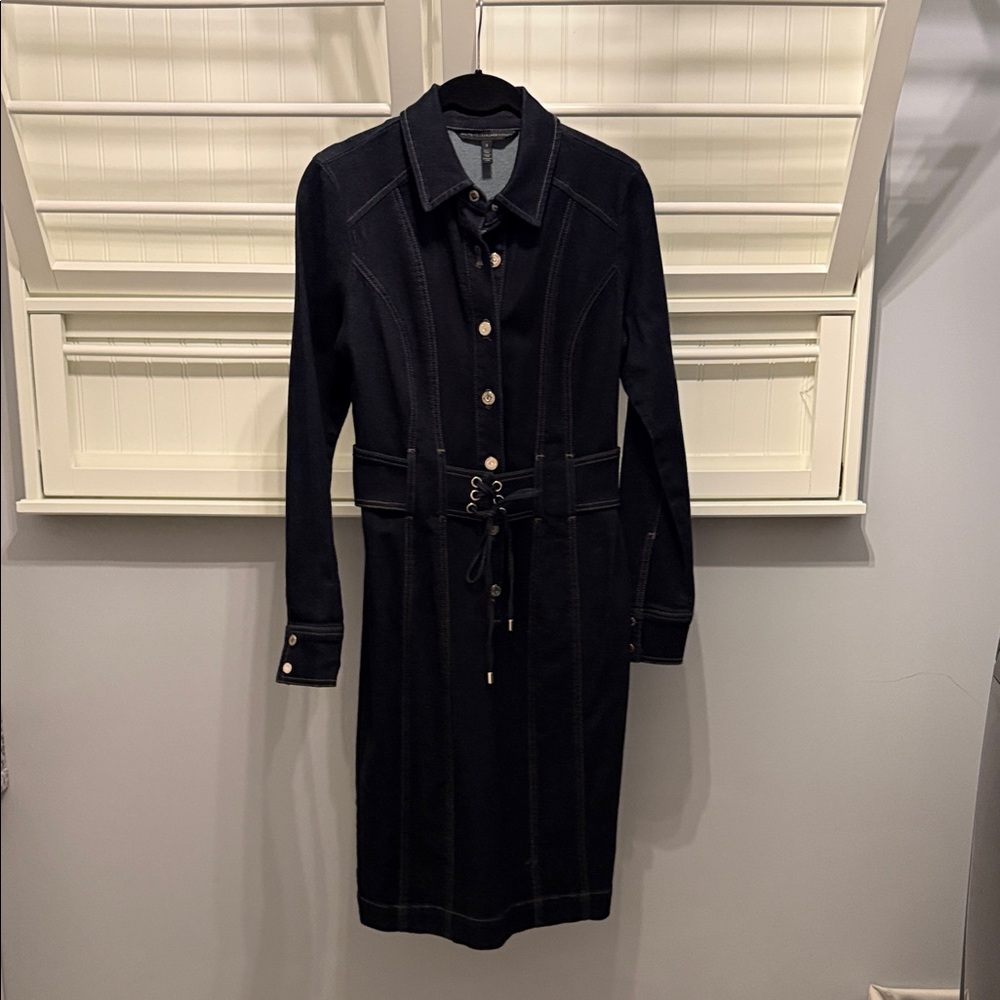 White House Black Market Denim Long Sleeve Dress